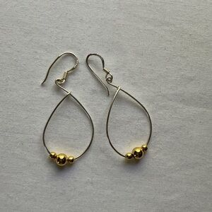 Teardrop Hoop Earrings in Sterling Silver